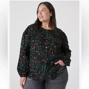 ❤️Host Pick❤️[US20]Lane Bryant Floral Pattern Viscose Button Down Flowy  Shirt